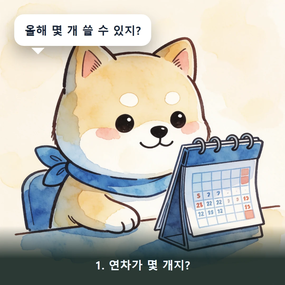 웹툰 1컷 — 1. 연차가 몇 개지? (올해 몇 개 쓸 수 있지?)