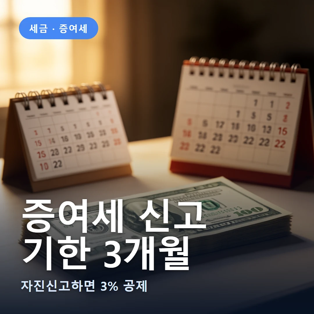증여세 신고 요약 표지 — 자진신고하면 3% 공제