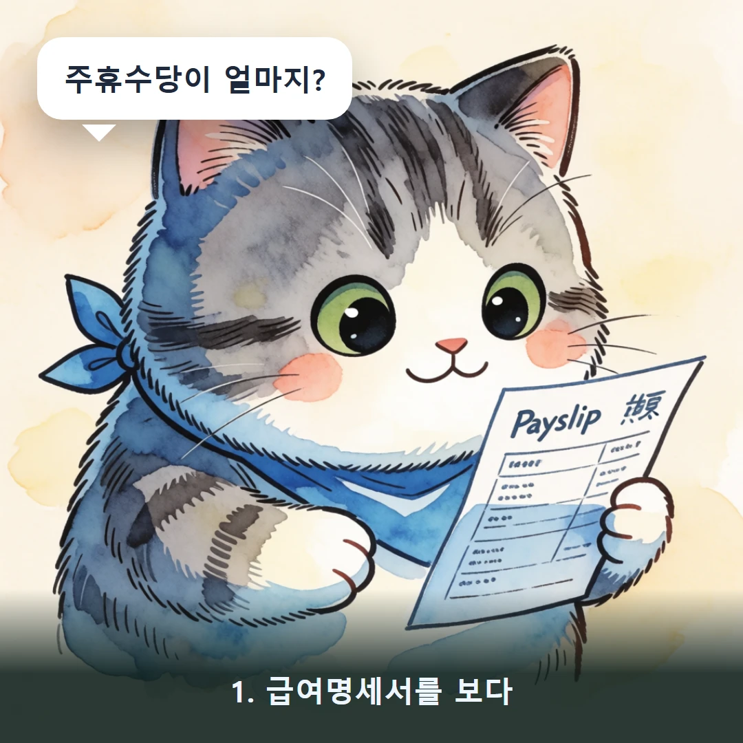 웹툰 1컷 — 1. 급여명세서를 보다 (주휴수당이 얼마지?)