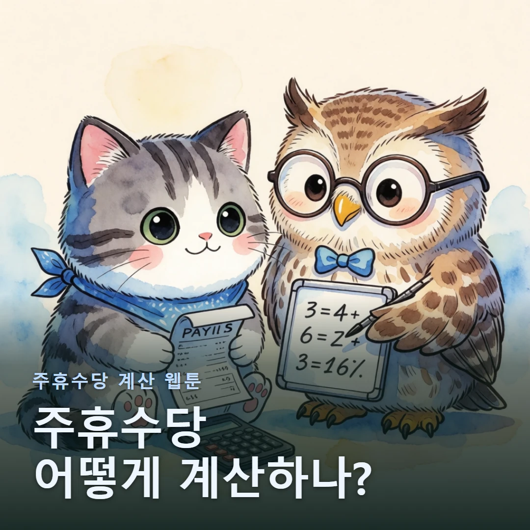 주휴수당 계산 웹툰 표지 — 주휴수당 어떻게 계산하나?