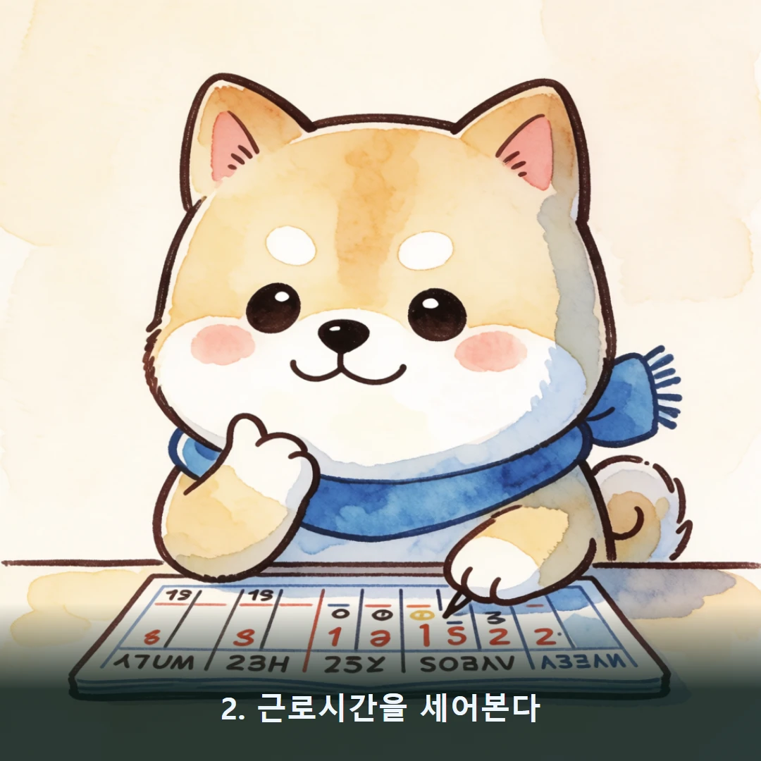 웹툰 2컷 — 2. 근로시간을 세어본다