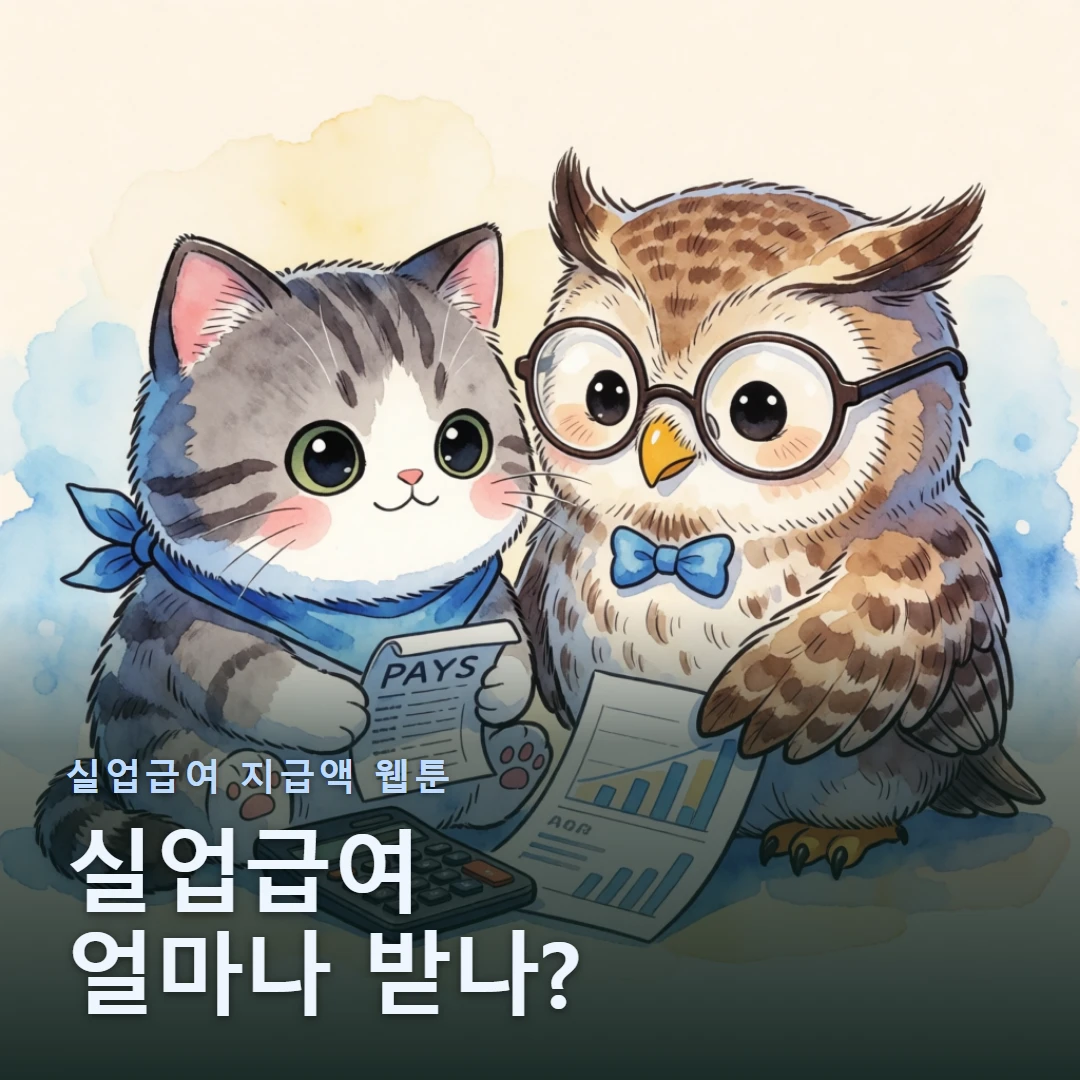실업급여 지급액 웹툰 표지 — 실업급여 얼마나 받나?