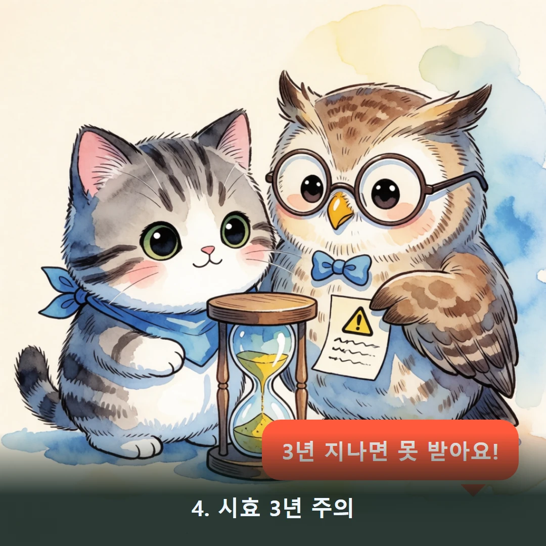 웹툰 4컷 — 4. 시효 3년 주의 (3년 지나면 못 받아요!)