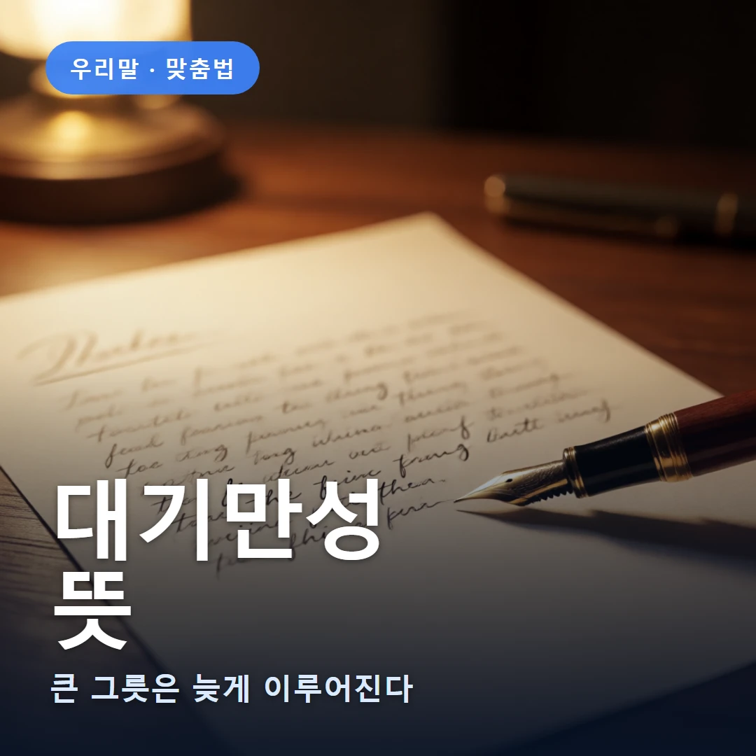 대기만성 요약 표지 — 큰 그릇은 늦게 이루어진다