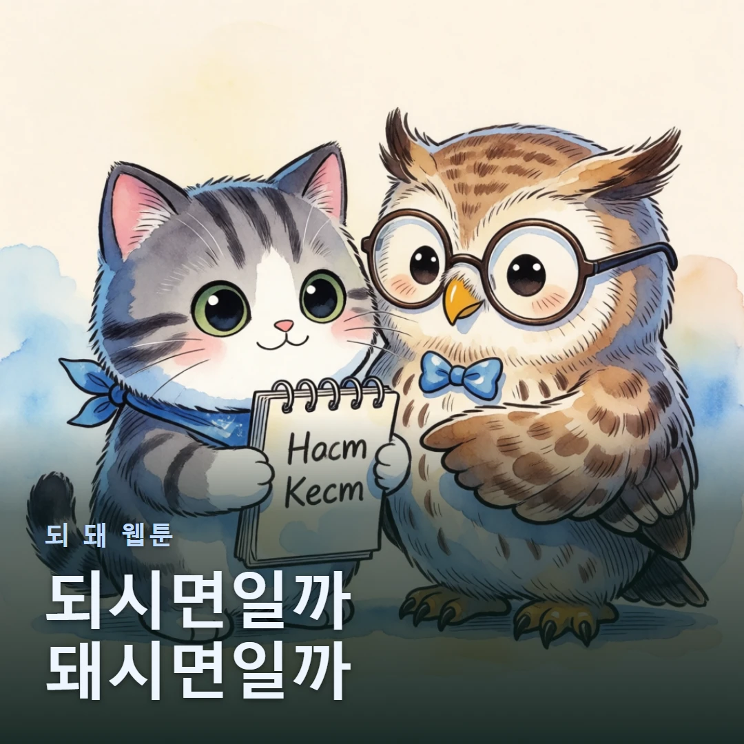되 돼 웹툰 표지 — 되시면일까 돼시면일까