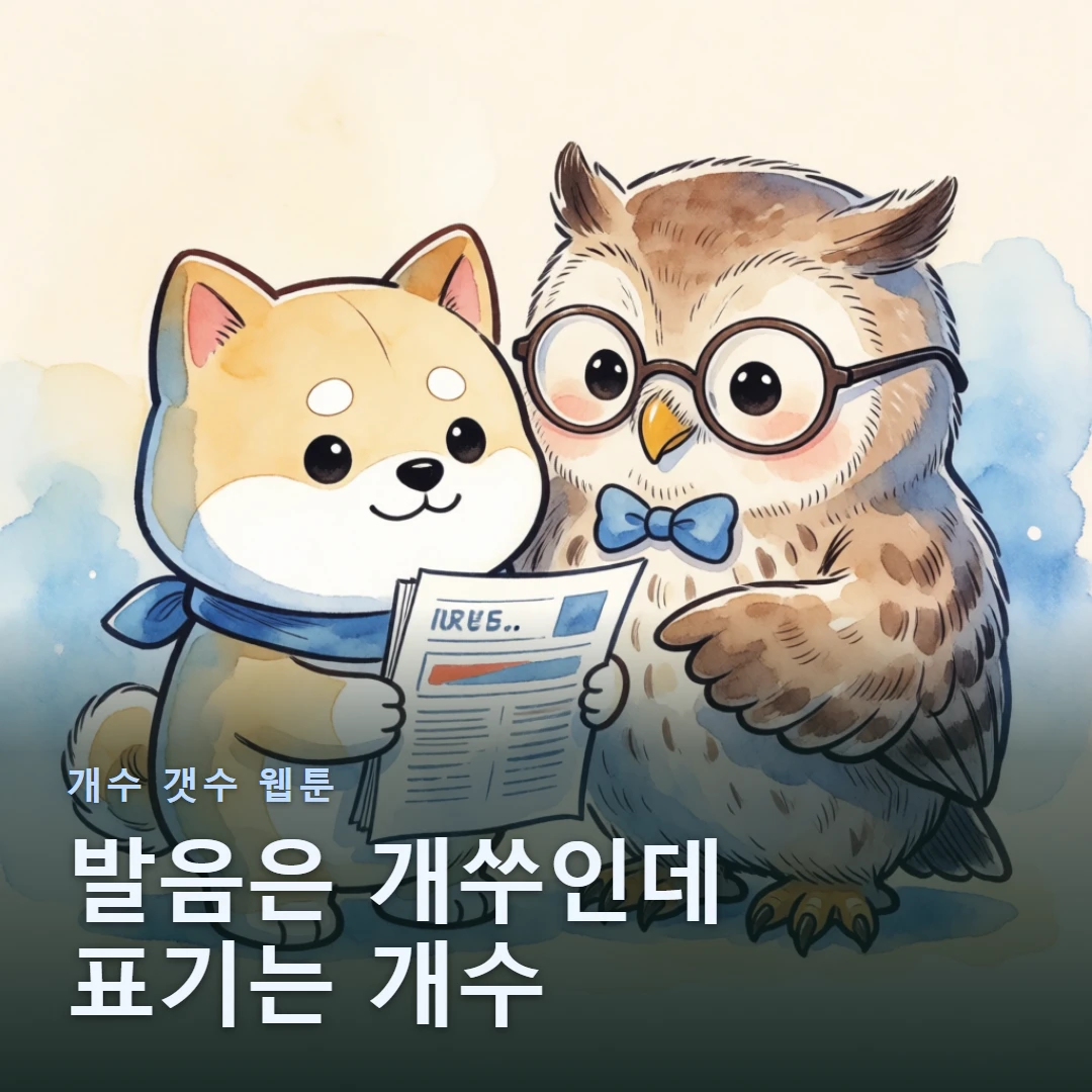 개수 갯수 웹툰 표지 — 발음은 개쑤인데 표기는 개수