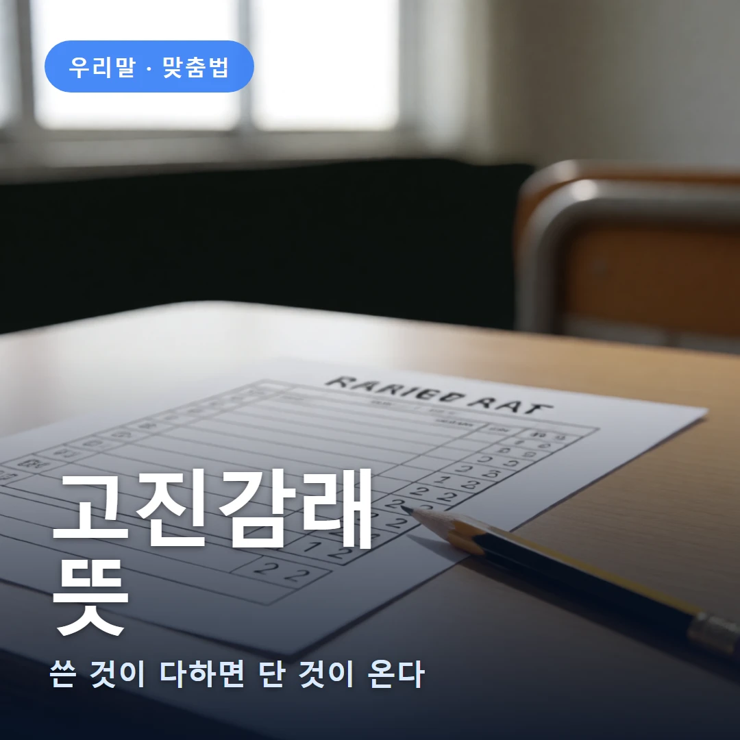 고진감래 요약 표지 — 쓴 것이 다하면 단 것이 온다