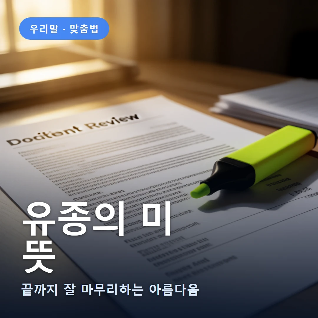 유종의 미 요약 표지 — 끝까지 잘 마무리하는 아름다움