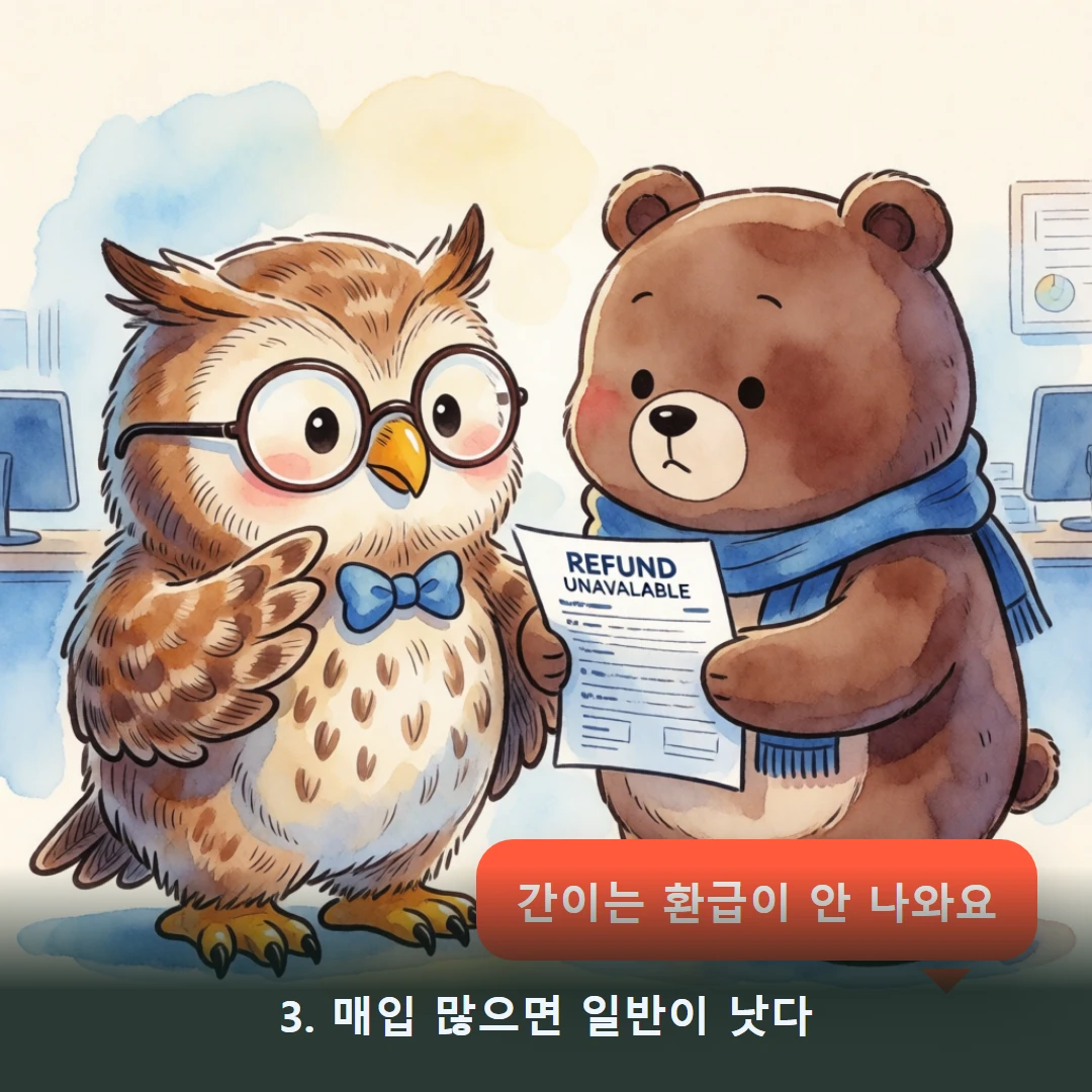 웹툰 3컷 — 3. 매입 많으면 일반이 낫다 (간이는 환급이 안 나와요)
