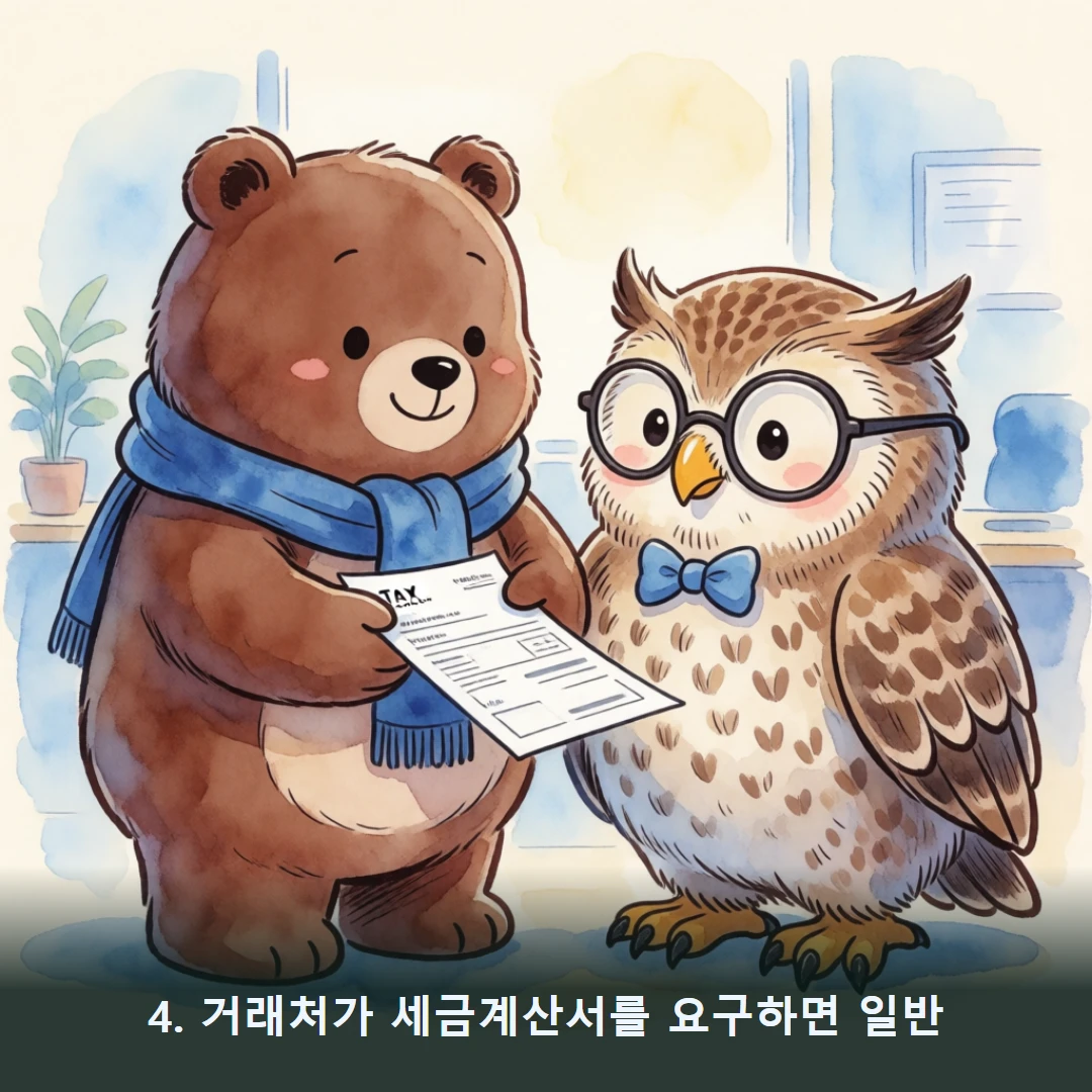 웹툰 4컷 — 4. 거래처가 세금계산서를 요구하면 일반