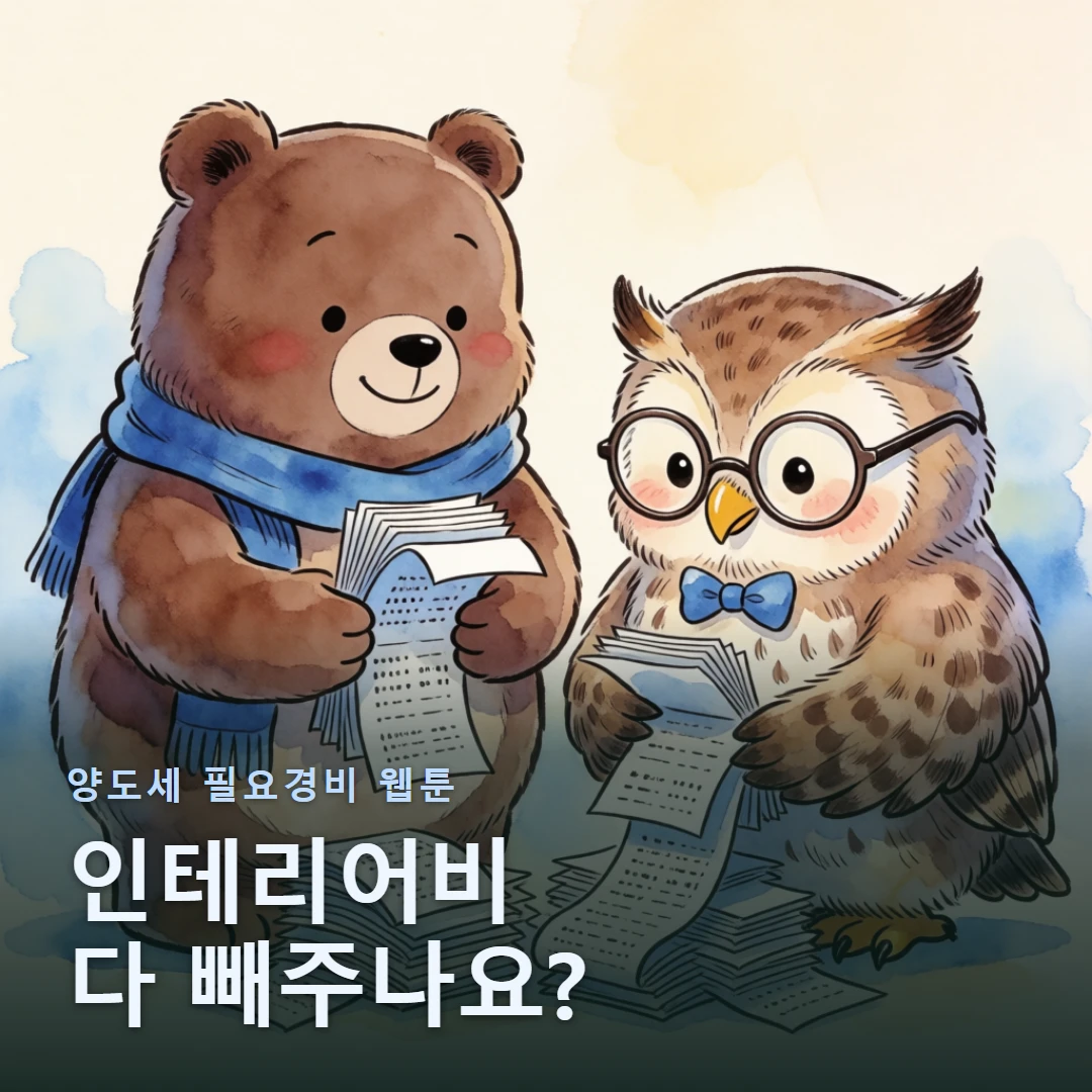 양도세 필요경비 웹툰 표지 — 인테리어비 다 빼주나요?
