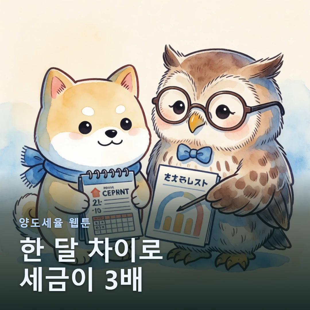 양도세율 웹툰 표지 — 한 달 차이로 세금이 3배