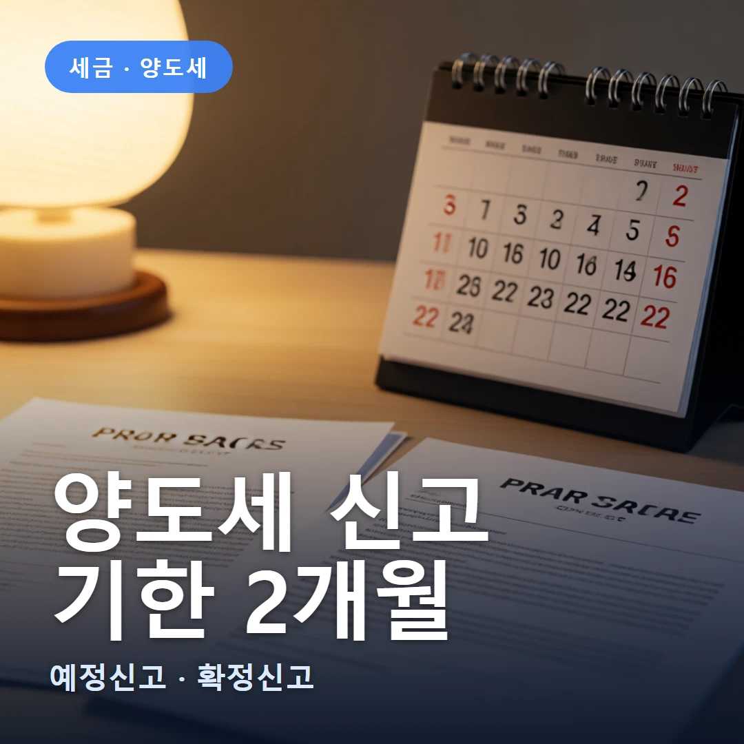양도세 신고 요약 표지 — 예정신고 · 확정신고
