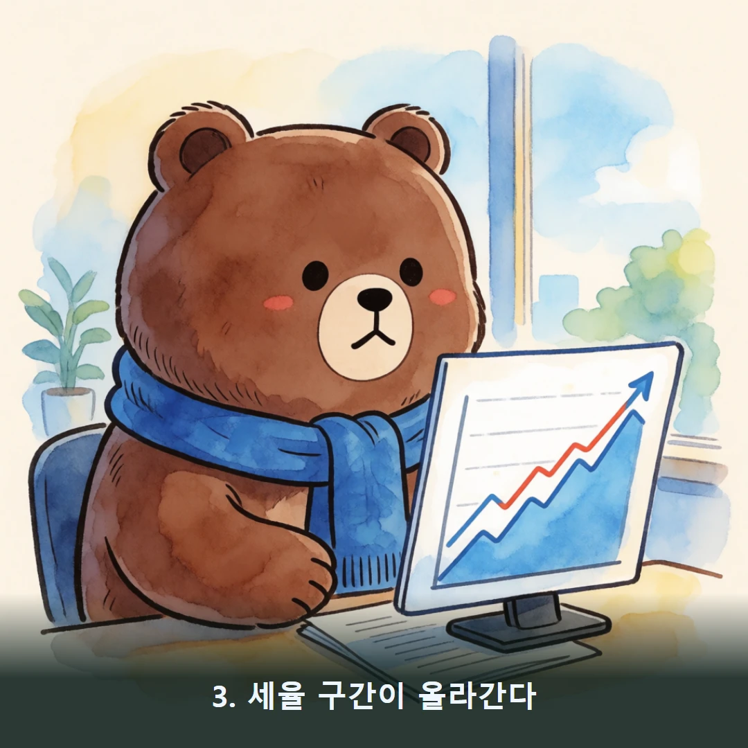 웹툰 3컷 — 3. 세율 구간이 올라간다