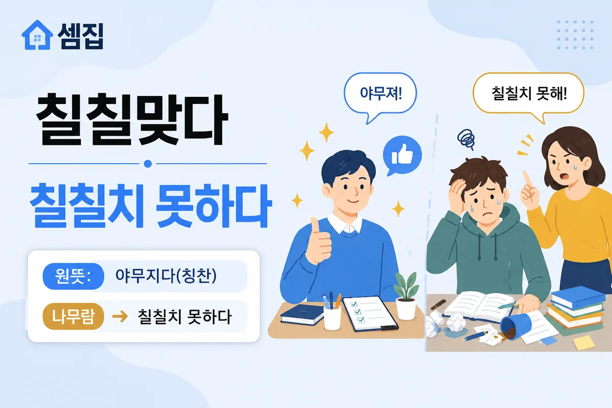 칠칠맞다 칠칠치 못하다 — 칭찬일까 욕일까