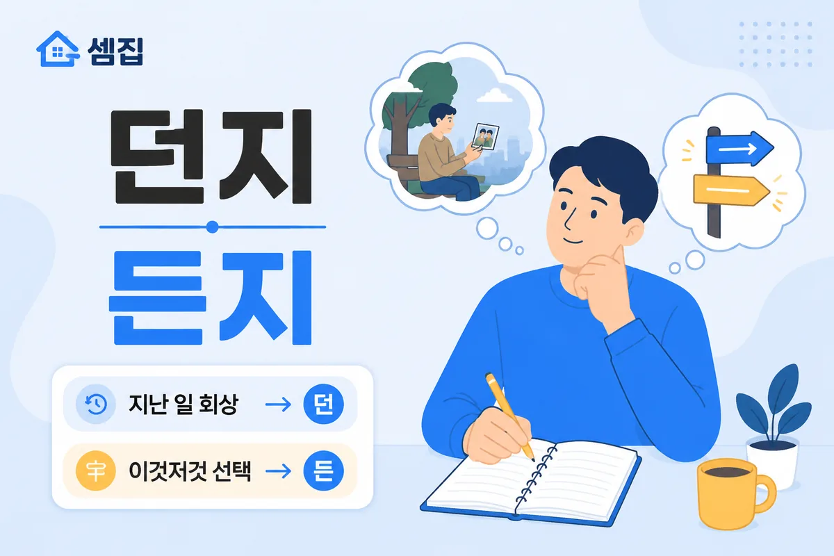 던지 든지 구분 — 과거는 '던', 선택은 '든'