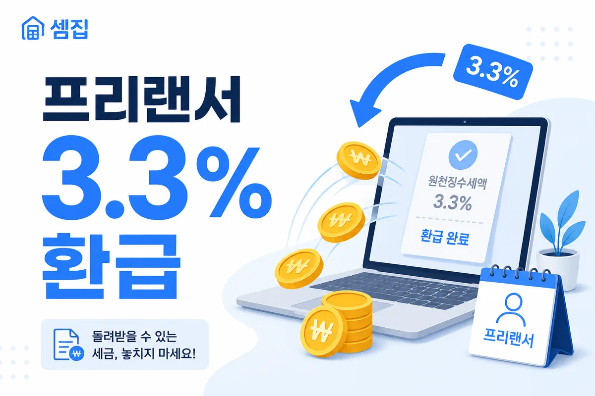 프리랜서 3.3% 원천징수, 5월에 환급받는 법