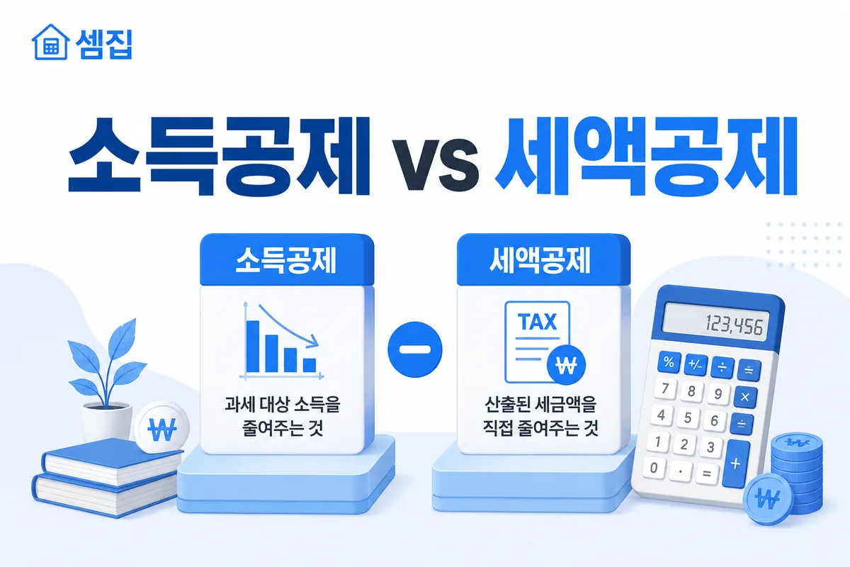 소득공제 vs 세액공제 차이 — 뭐가 더 유리할까