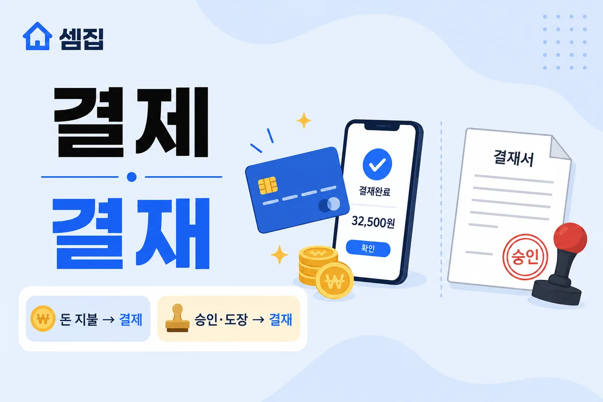 결제 결재 차이 — 돈이면 결제, 승인이면 결재