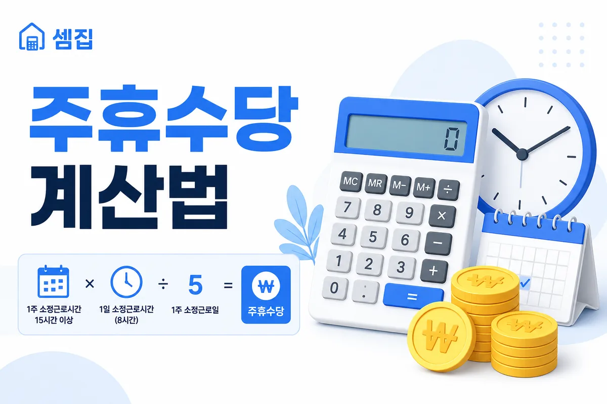 주휴수당 계산법 — 주 40시간·단시간 비례 공식