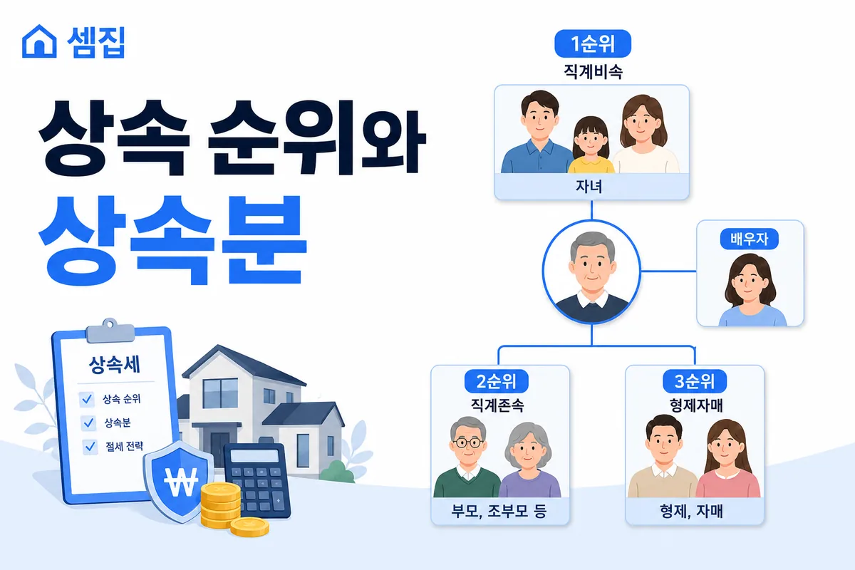 상속 순위와 법정상속분 (배우자 1.5 가산)