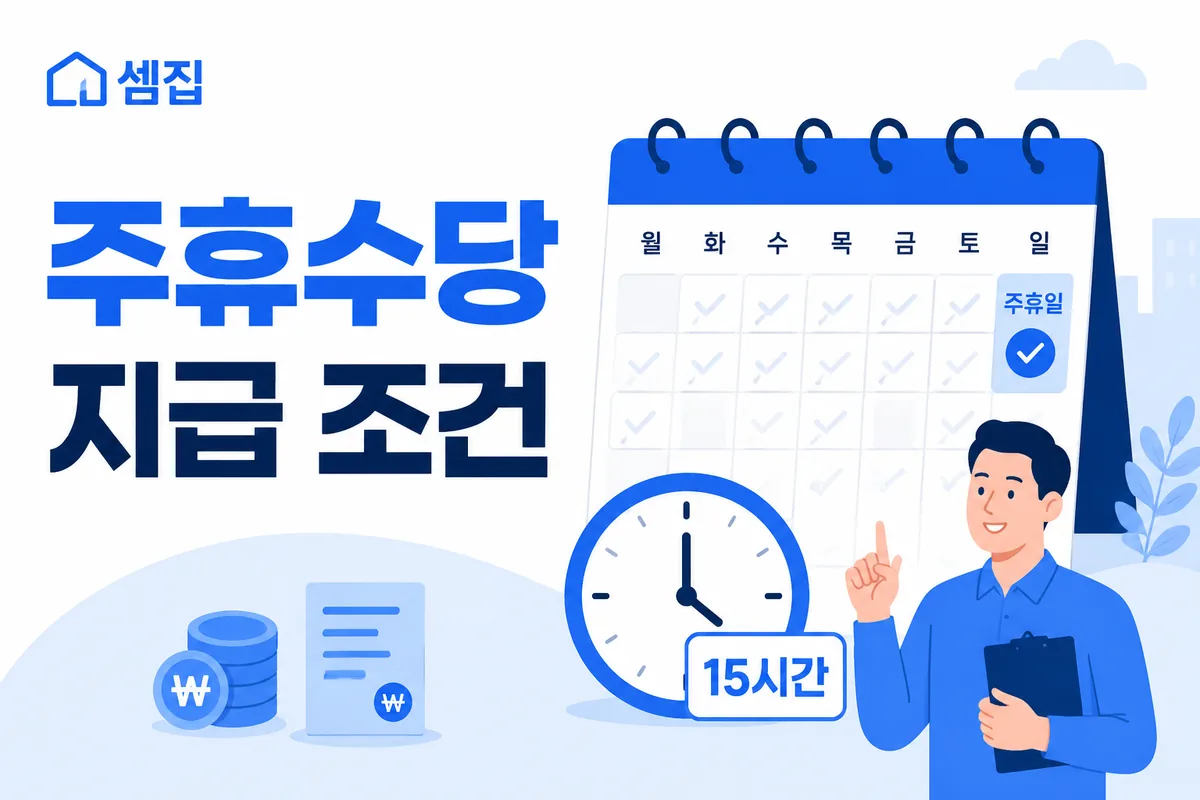 주휴수당 지급 조건 — 주 15시간·개근 기준