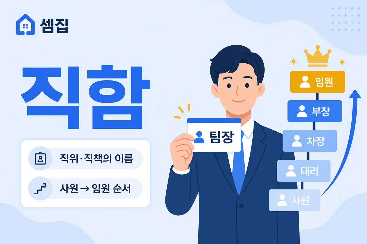 직함 뜻 — 직위·직책을 나타내는 이름