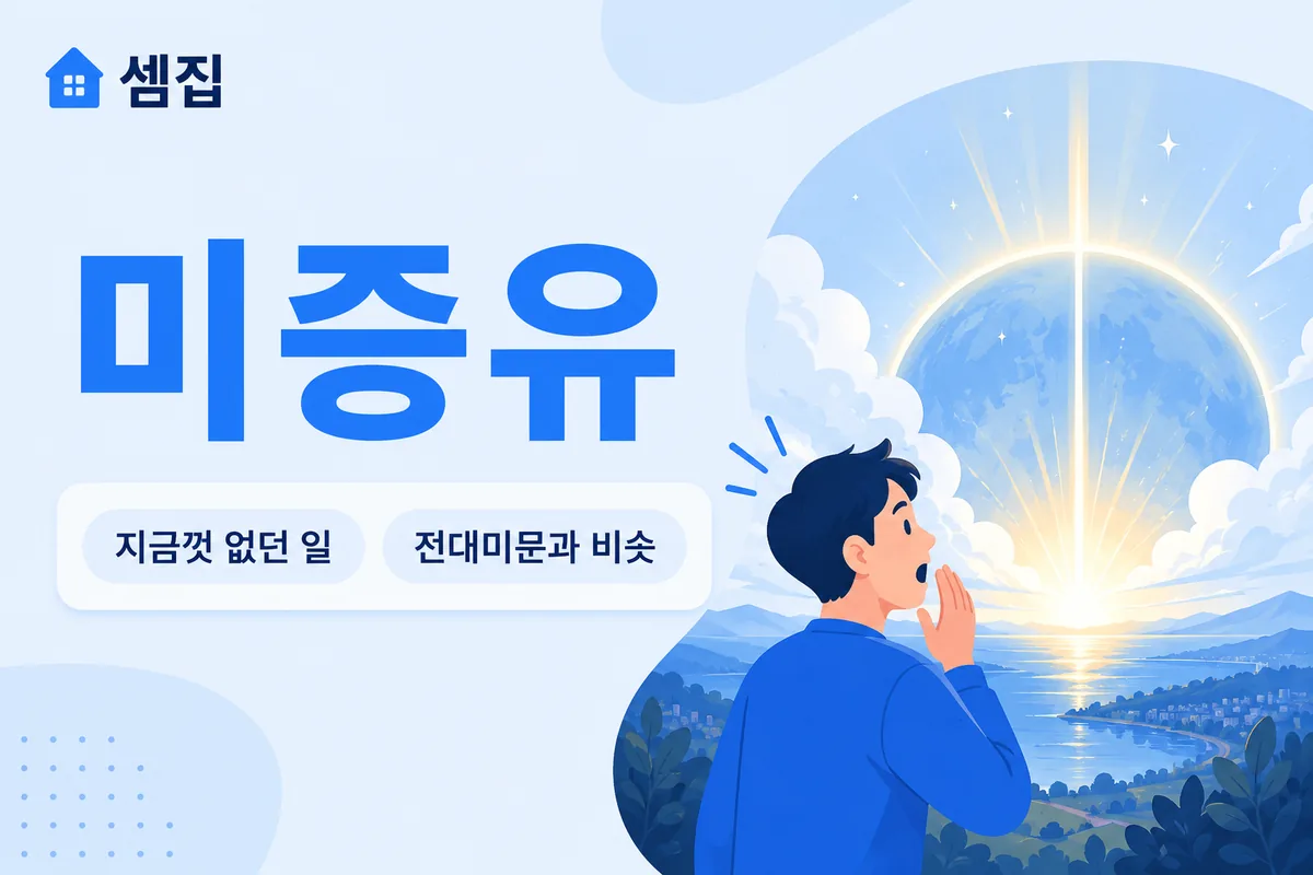 미증유 뜻 — 지금껏 한 번도 없었던