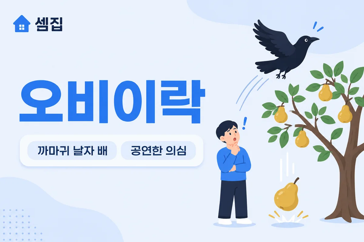 오비이락 뜻 — 까마귀 날자 배 떨어진다