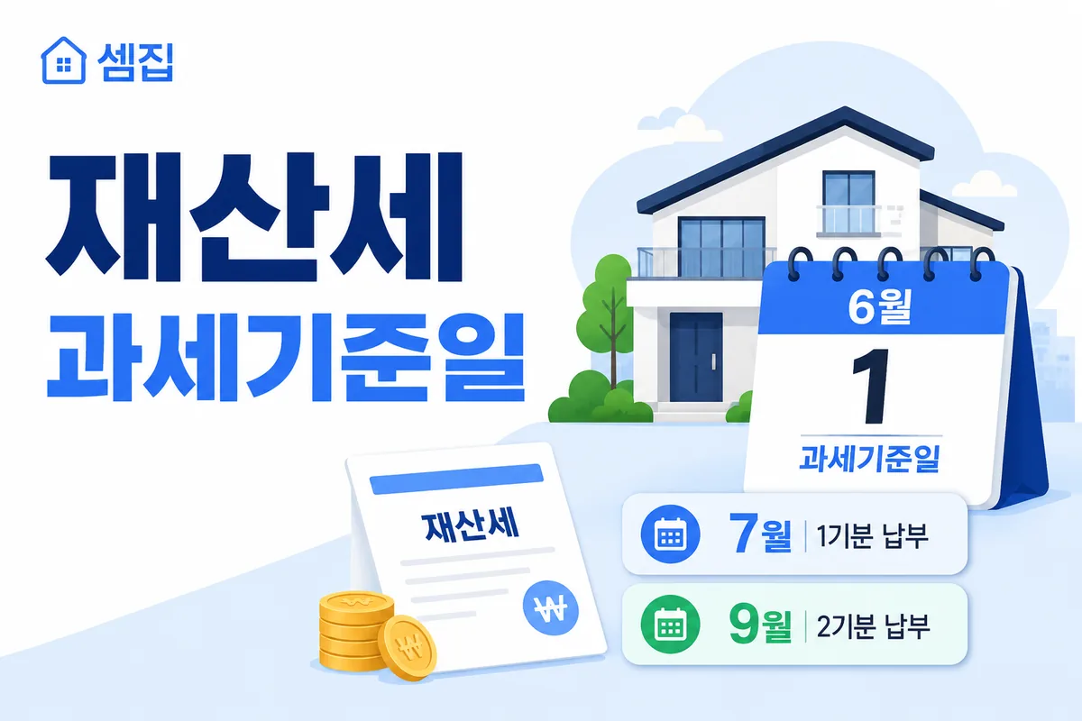 재산세 과세기준일과 납부 시기 (6월 1일·7·9월)