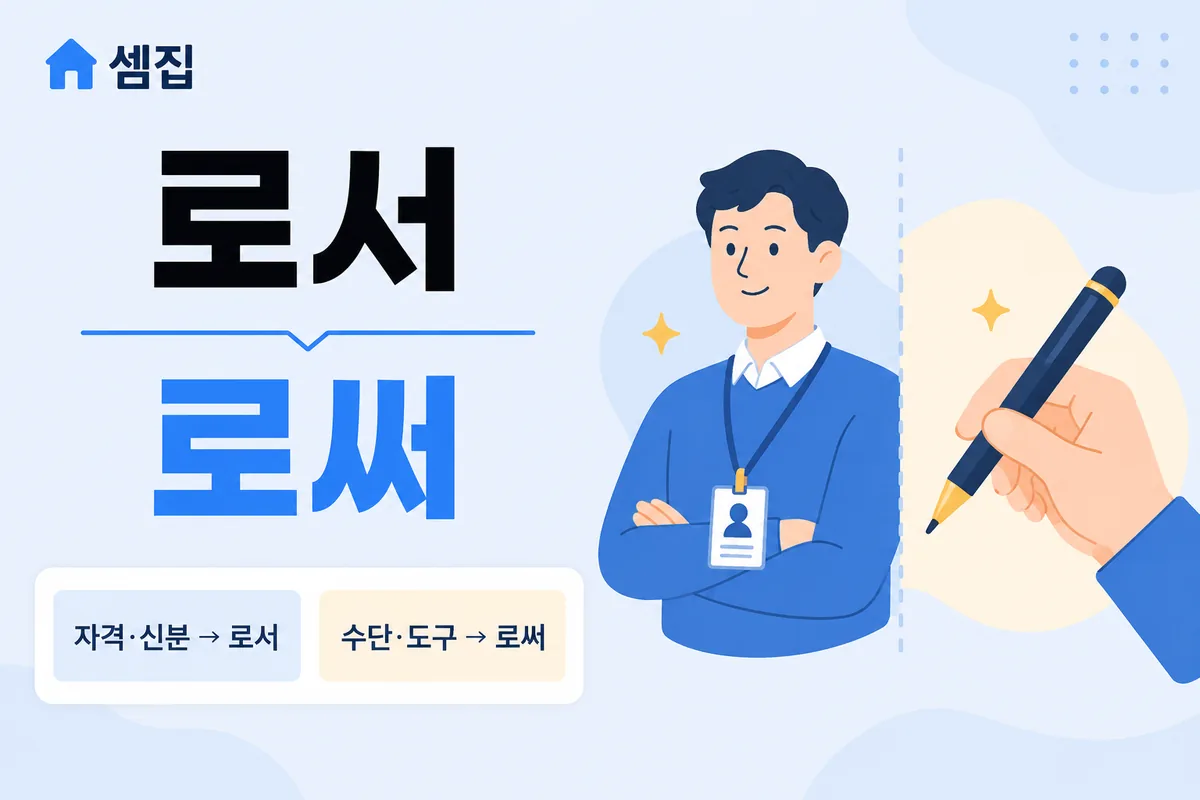 로서 로써 구분 — 자격이면 '로서', 수단이면 '로써'