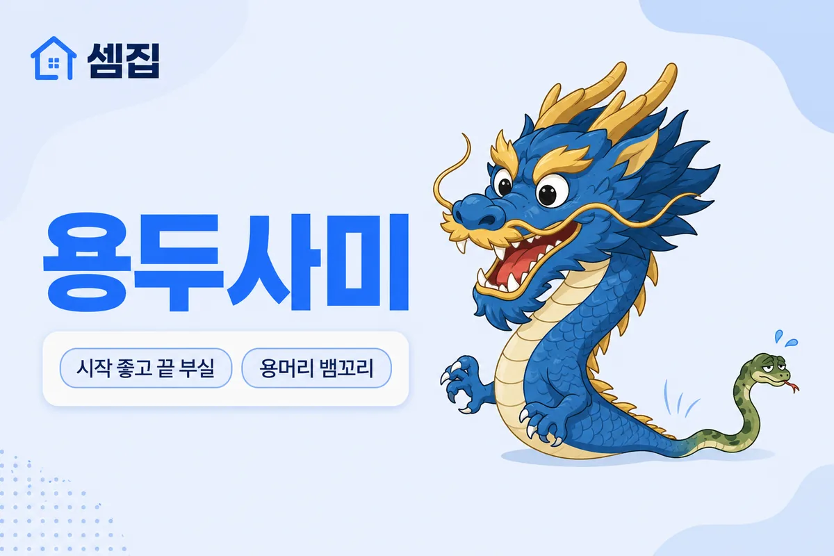 용두사미 뜻 — 거창하게 시작해 흐지부지 끝나다
